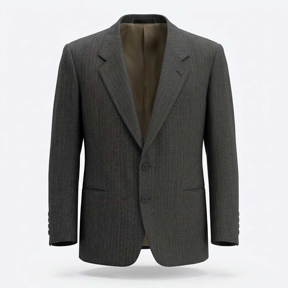 Pierre Cardin Mens Gray 100% Pure Wool 2-Button Blazer Sport Coat Tailored USA